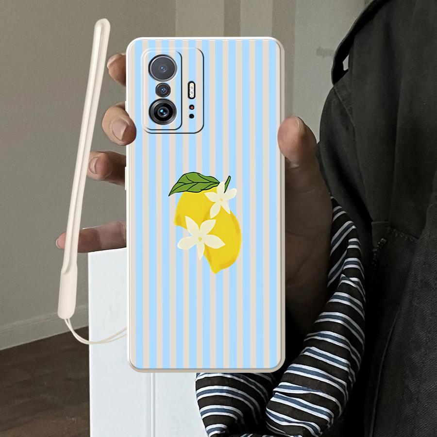 Tablet And Accessories Case - Limon Serin Şerit Desenli Kılıf Xiaomi