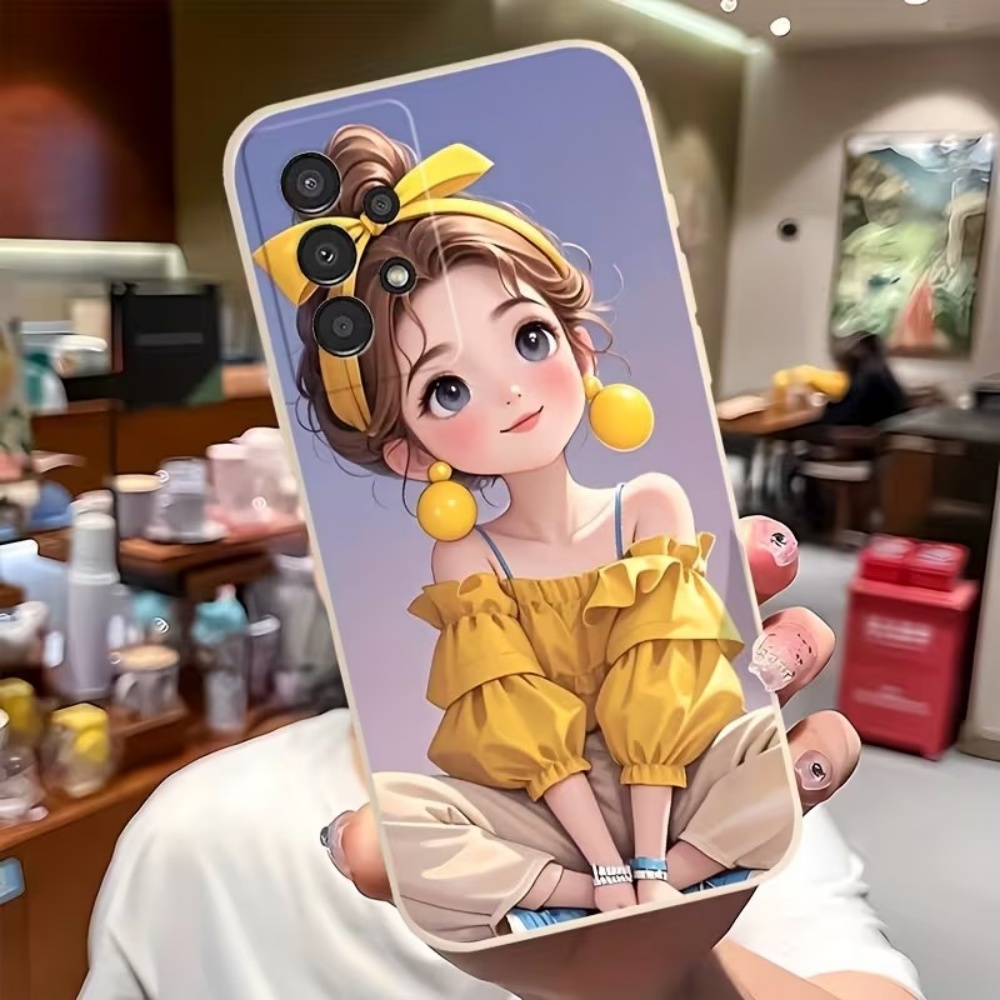 Tablet And Accessories Case - Sevimli Karikatür Kız Desenli Tasarım Telefon