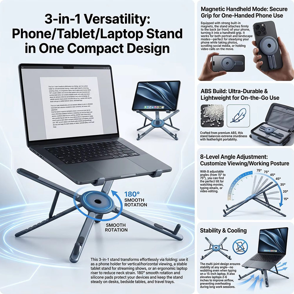 Taşınabilir Manyetik Telefon T - Laptop Tablet Accessories incelemesi ve fiyatı